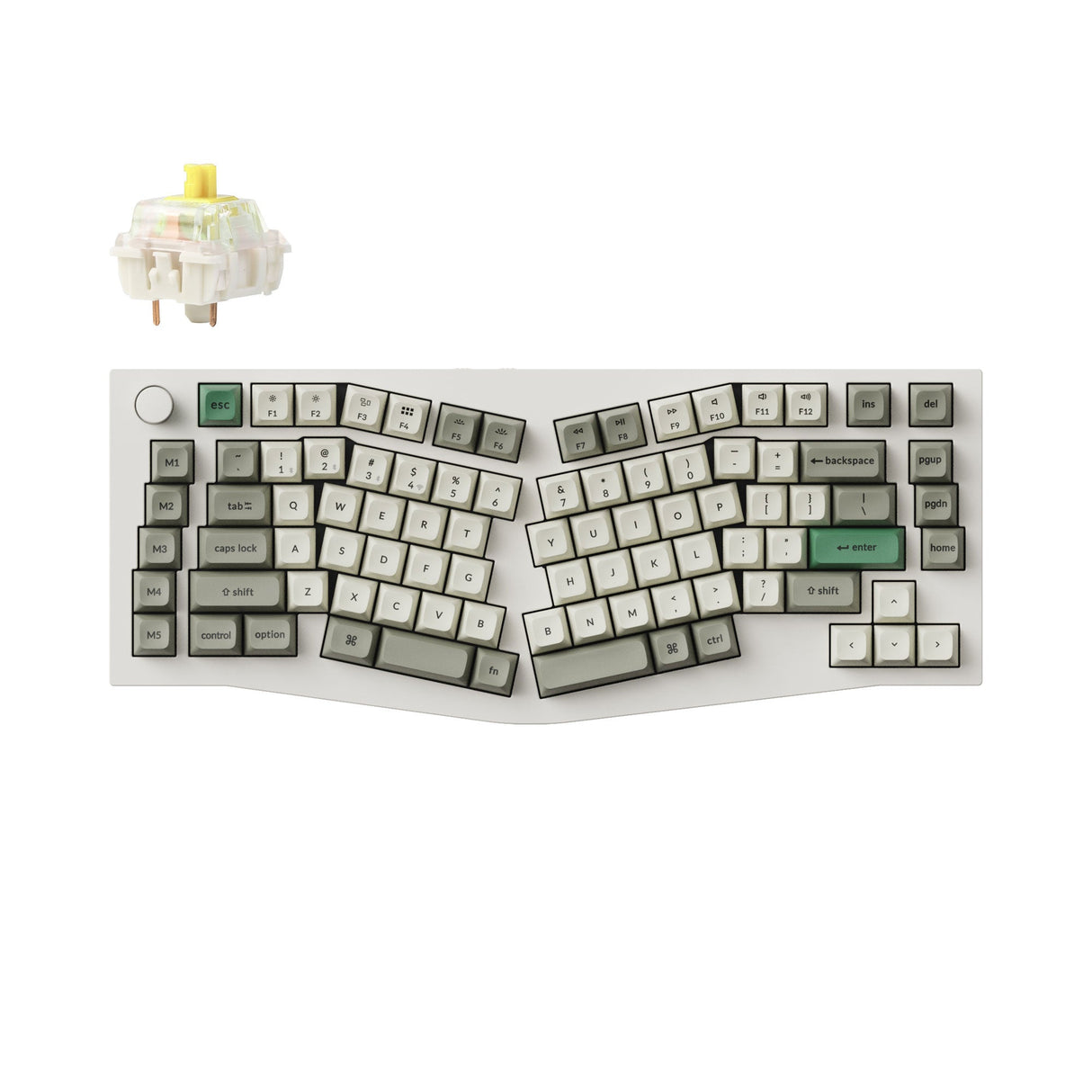 Keychron Q10 Max QMK/VIA Wireless Custom Mechanical Keyboard 75% Alice Layout Aluminum White Fully Assembled Knob for Mac Windows Linux Gateron Jupiter Banana