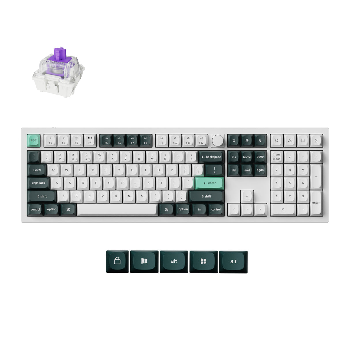 Keychron Q6 HE QMK Wireless Custom Keyboard Full Aluminum Shell White Frame Double Rail Magnetic Nebula Switch