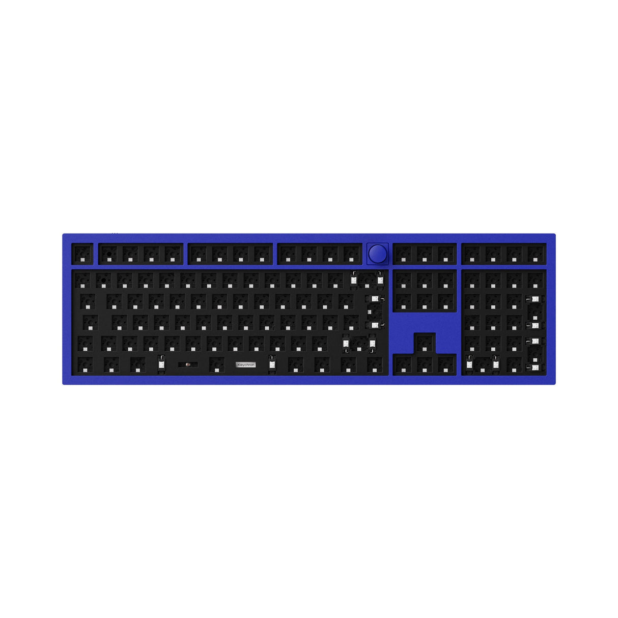 Keychron Q6 QMK VIA custom mechanical keyboard full size layout full aluminum frame for Mac Windows Linux Barebone knob navy blue