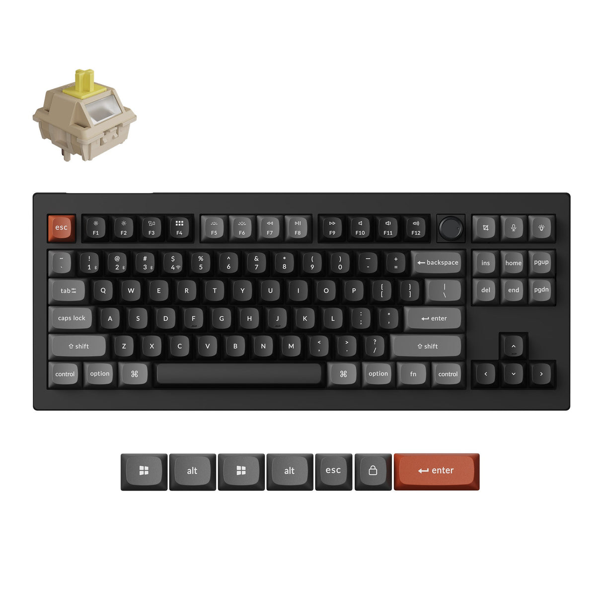 Keychron V3 Ultra 8K Wireless Hot-swappable RGB Backlight Banana Switch - Black