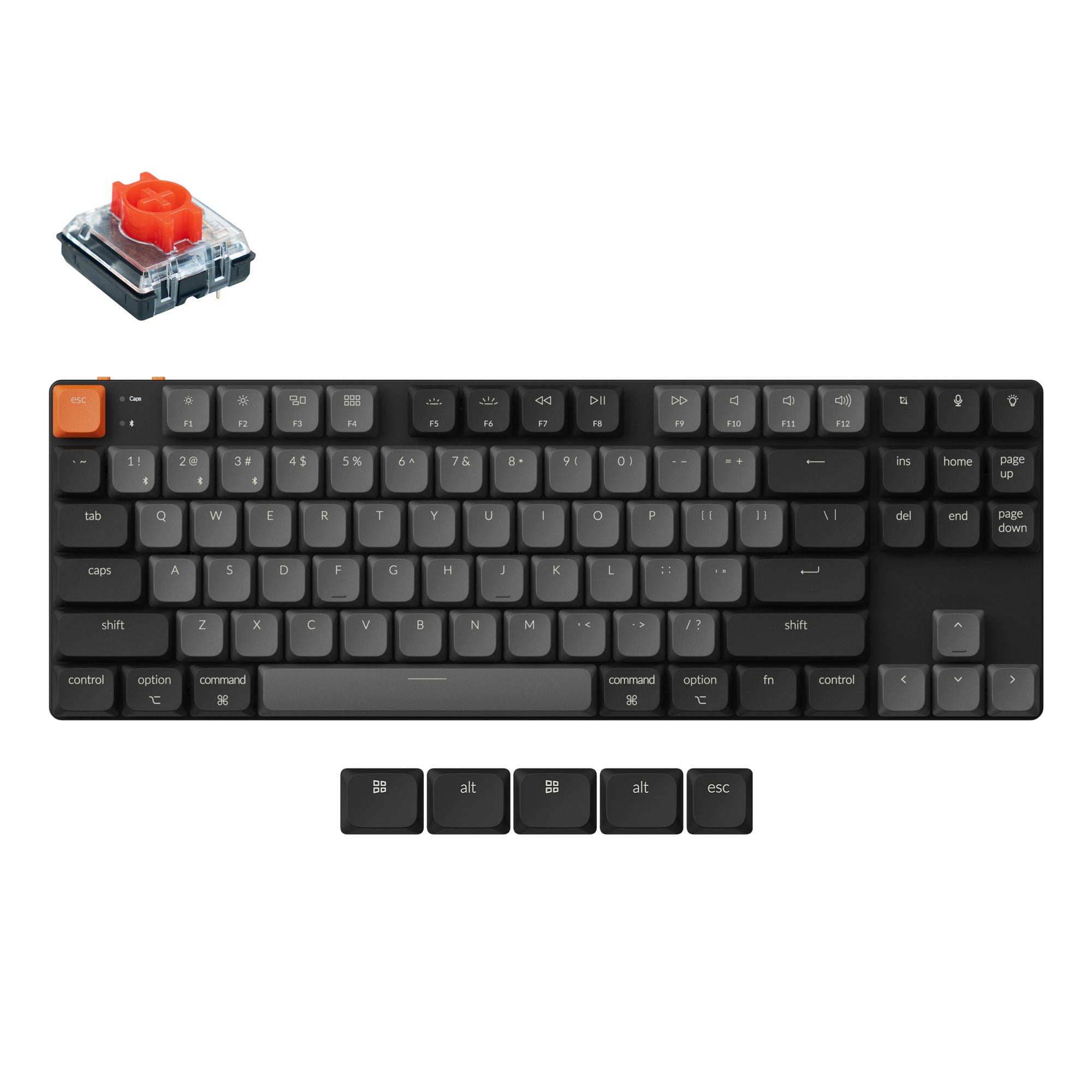Keychron K1 USキーボードBluetooth＋有線　テンキー付　赤軸 Keychron K1 Wireless Mechanical Keyboard テンキー付 日本語 赤軸