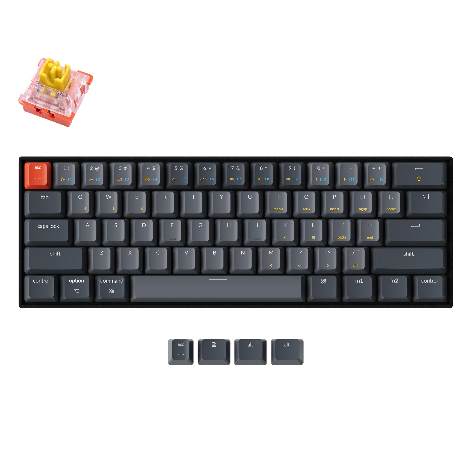 Keychron K12 ワイヤレスメカニカルキーボード RGB Banana Keychron K12 60% Compact Wireless Mechanical Keyboard – Keychron