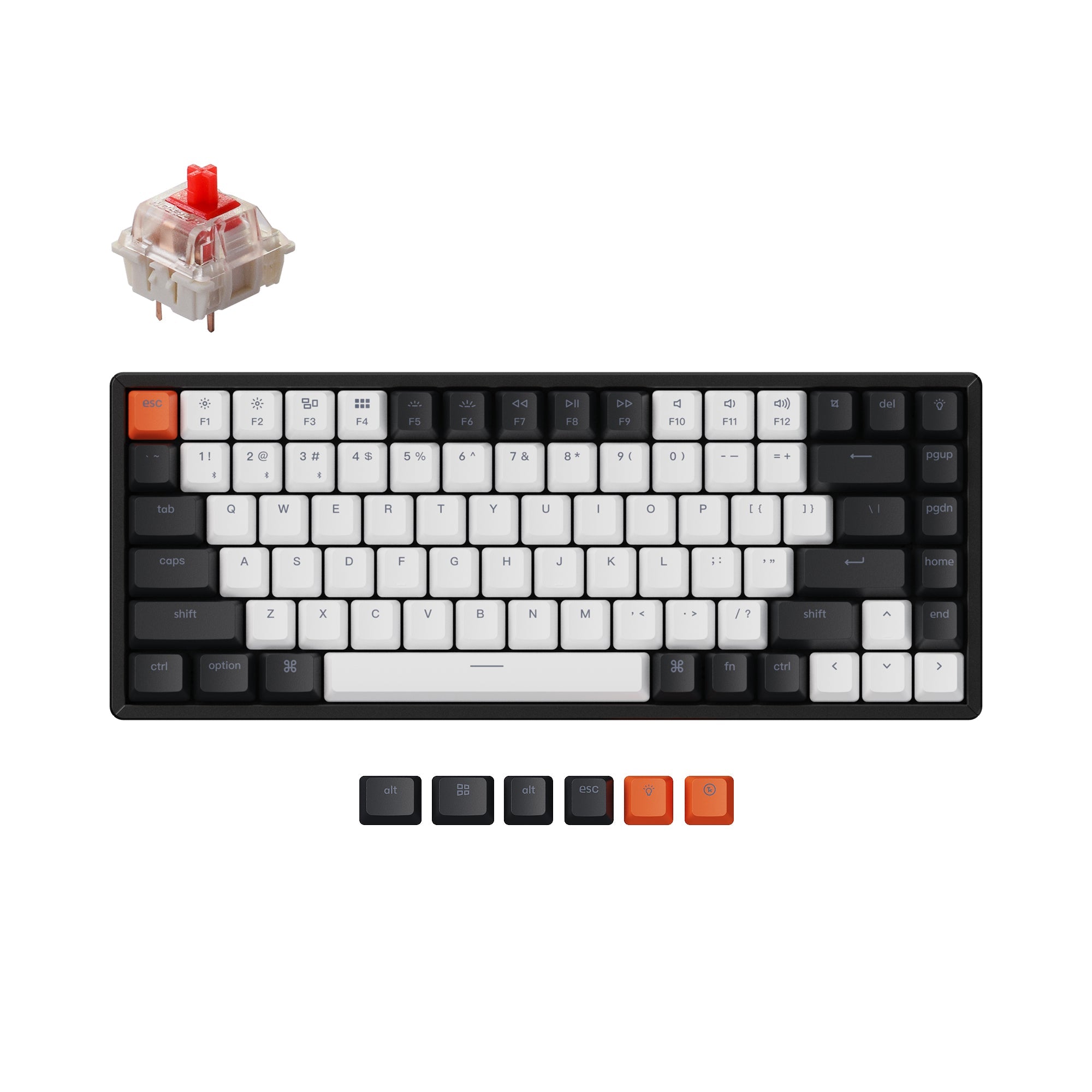 KeychronK2 US HotSwap whiteLED 茶軸 リストレスト Keychron K2 (Hot-swappable) Wireless Mechanical Keyboard (Version