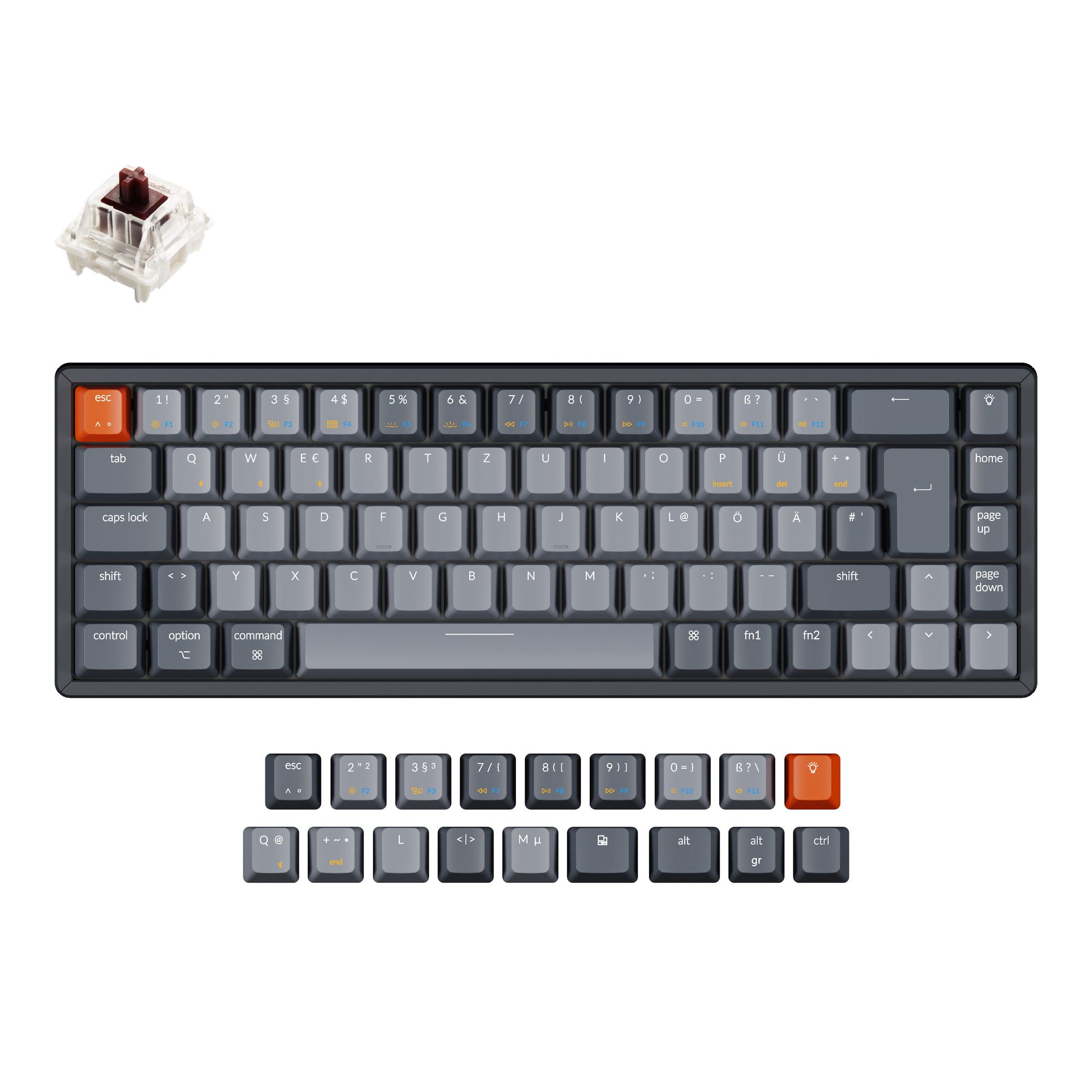 Keychron K6 Wireless Mechanical Keyboard (German ISO-DE Layout
