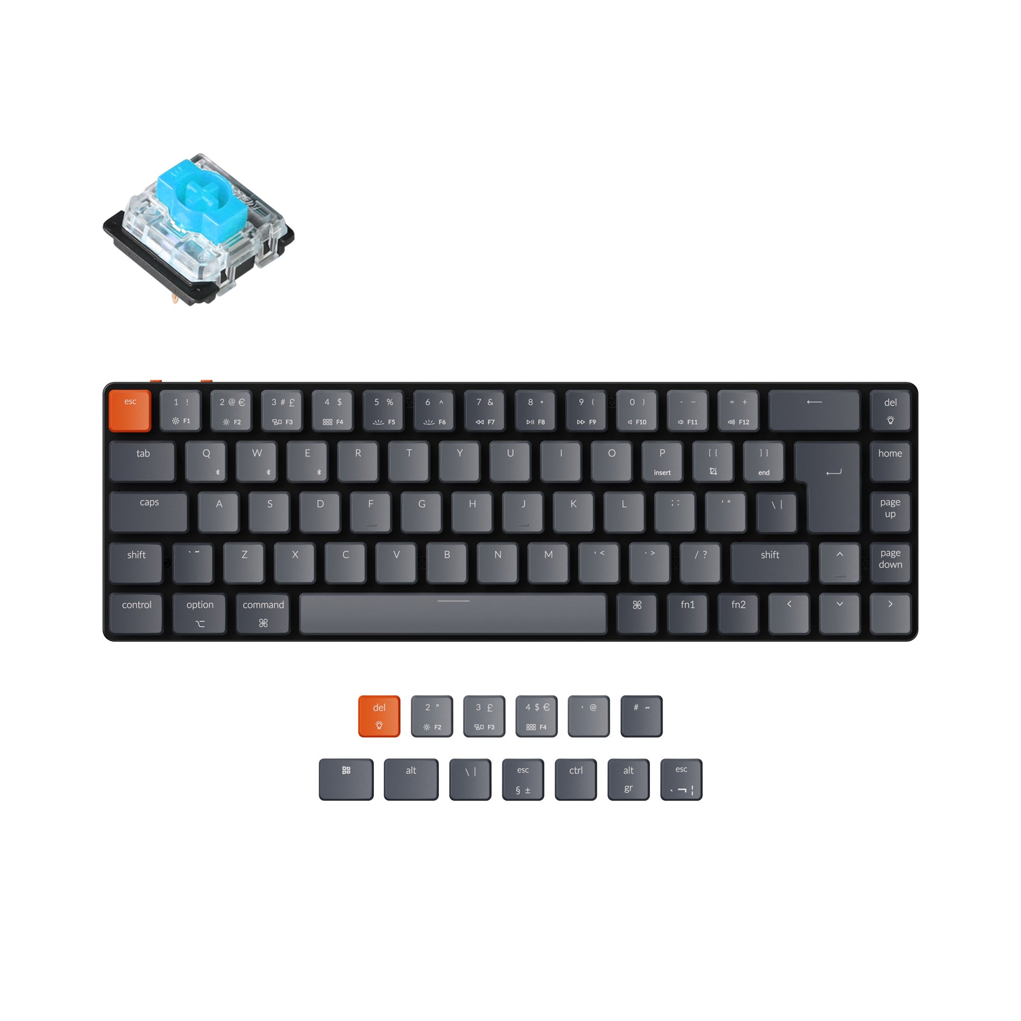 Keychron K7 Ultra-slim Wireless Mechanical Keyboard (UK ISO Layout