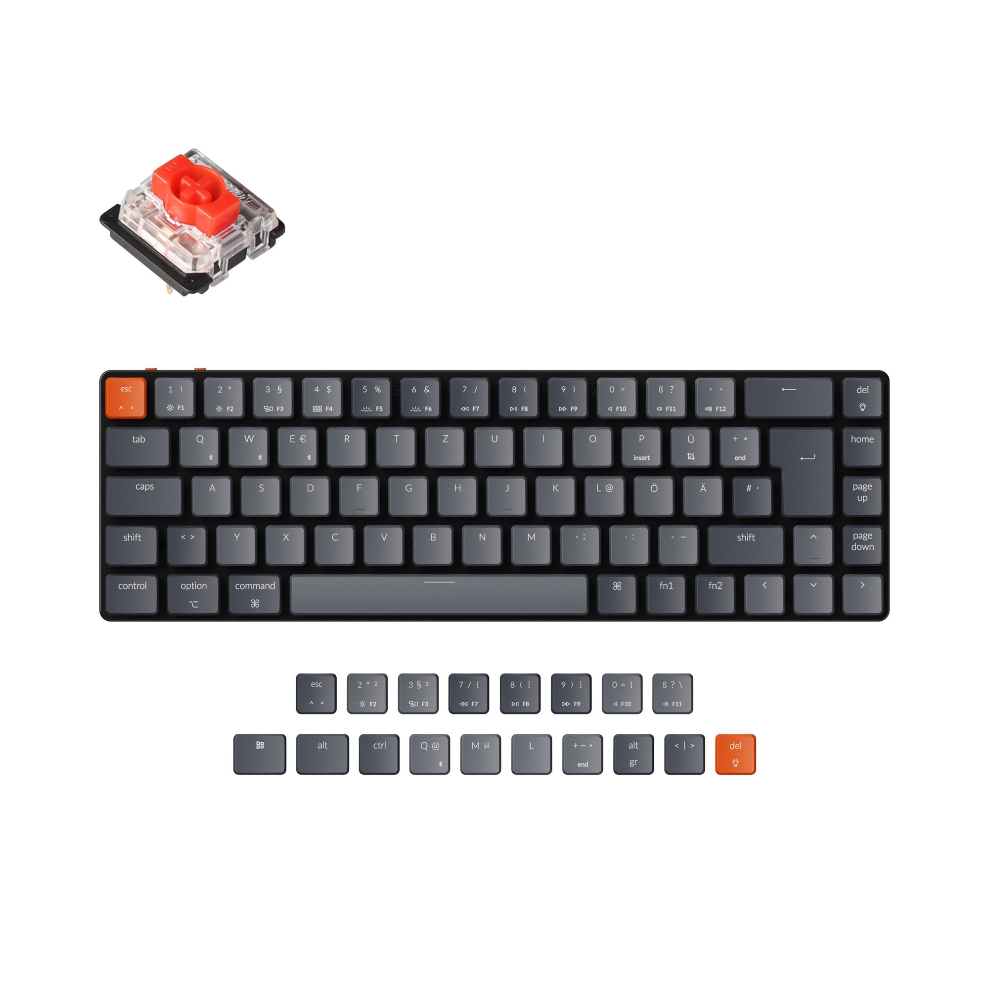 Keychron K7 Ultra-slim Wireless Mechanical Keyboard (German