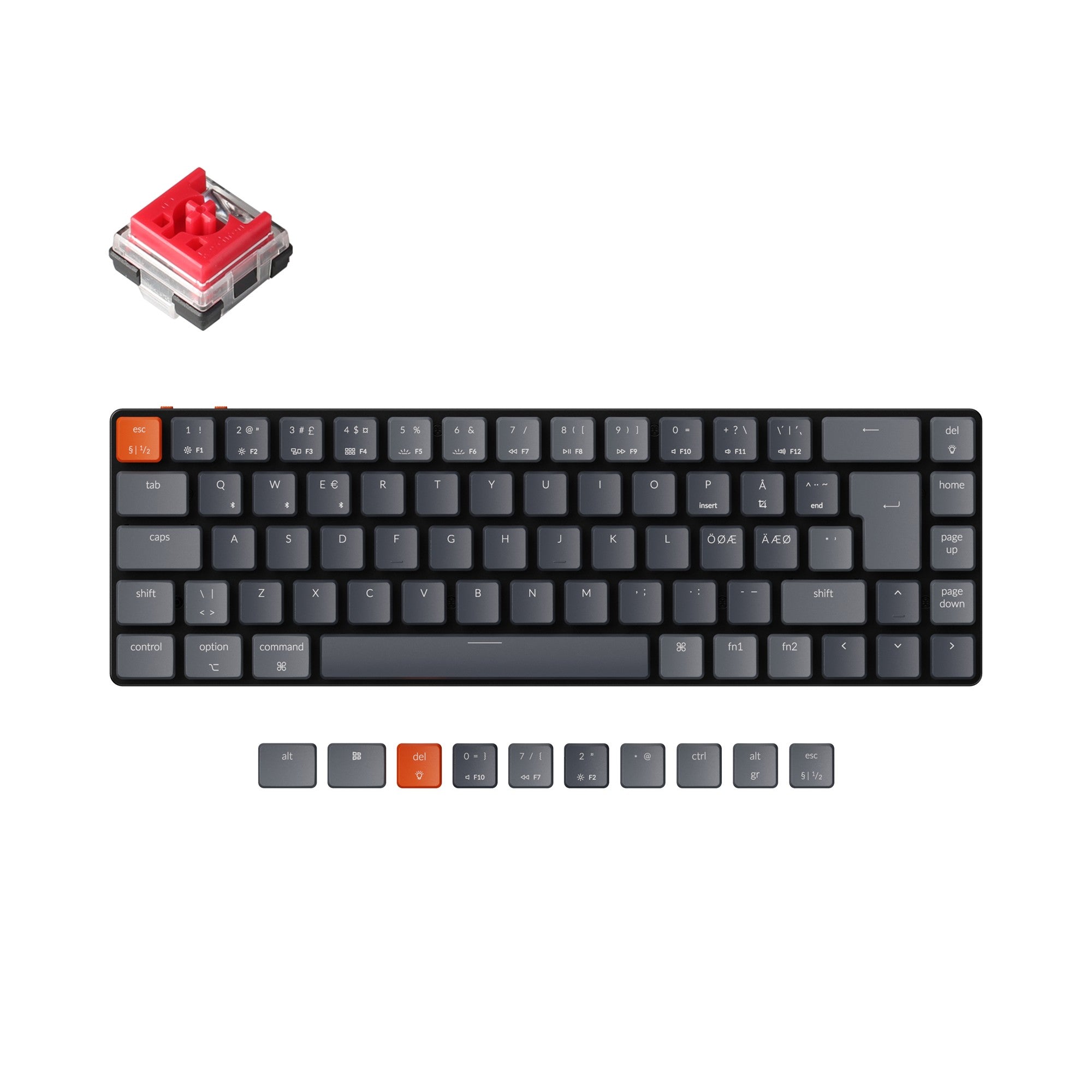Keychron K7 Ultra-slim Wireless Mechanical Keyboard (Nordic ISO