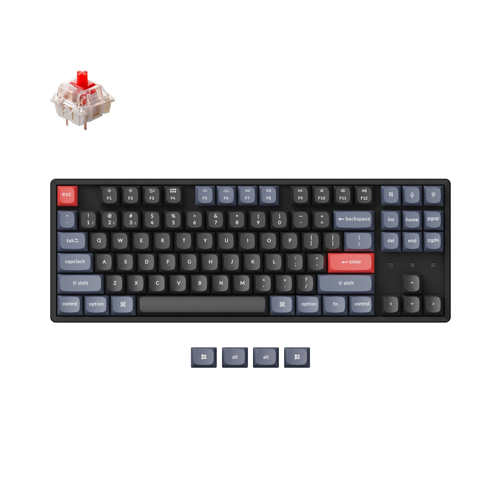 【ほぼ未使用】Keychron K8 Pro 赤軸 Keychron K8 Pro QMK/VIA Wireless Mechanical Keyboard – Keychron
