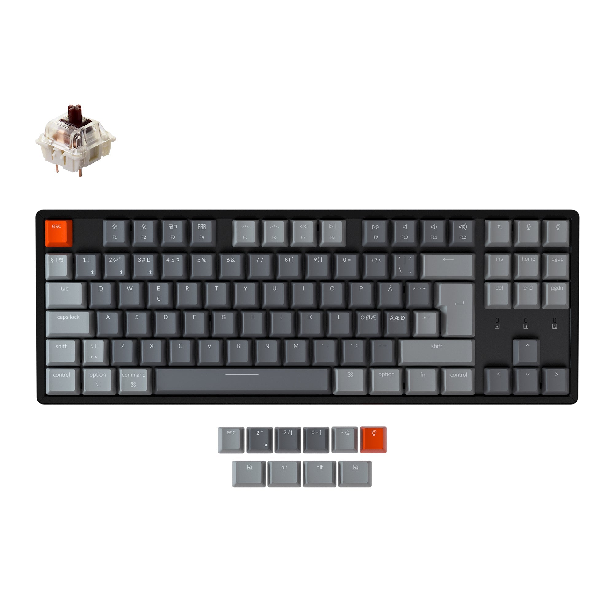 Keychron K8 Tenkeyless Wireless Mechanical Keyboard (Nordic ISO