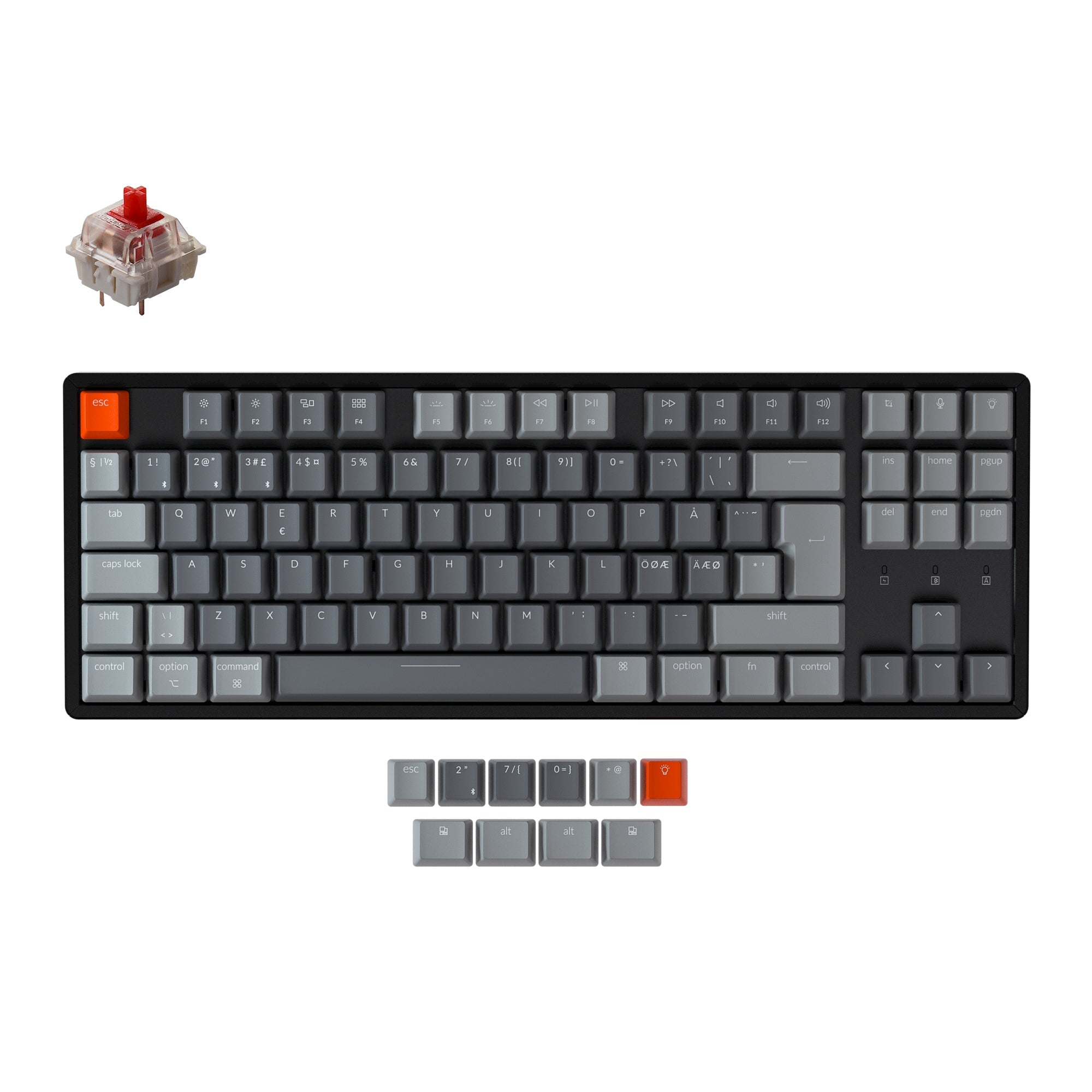 Keychron K8 Tenkeyless Wireless Mechanical Keyboard (Nordic ISO