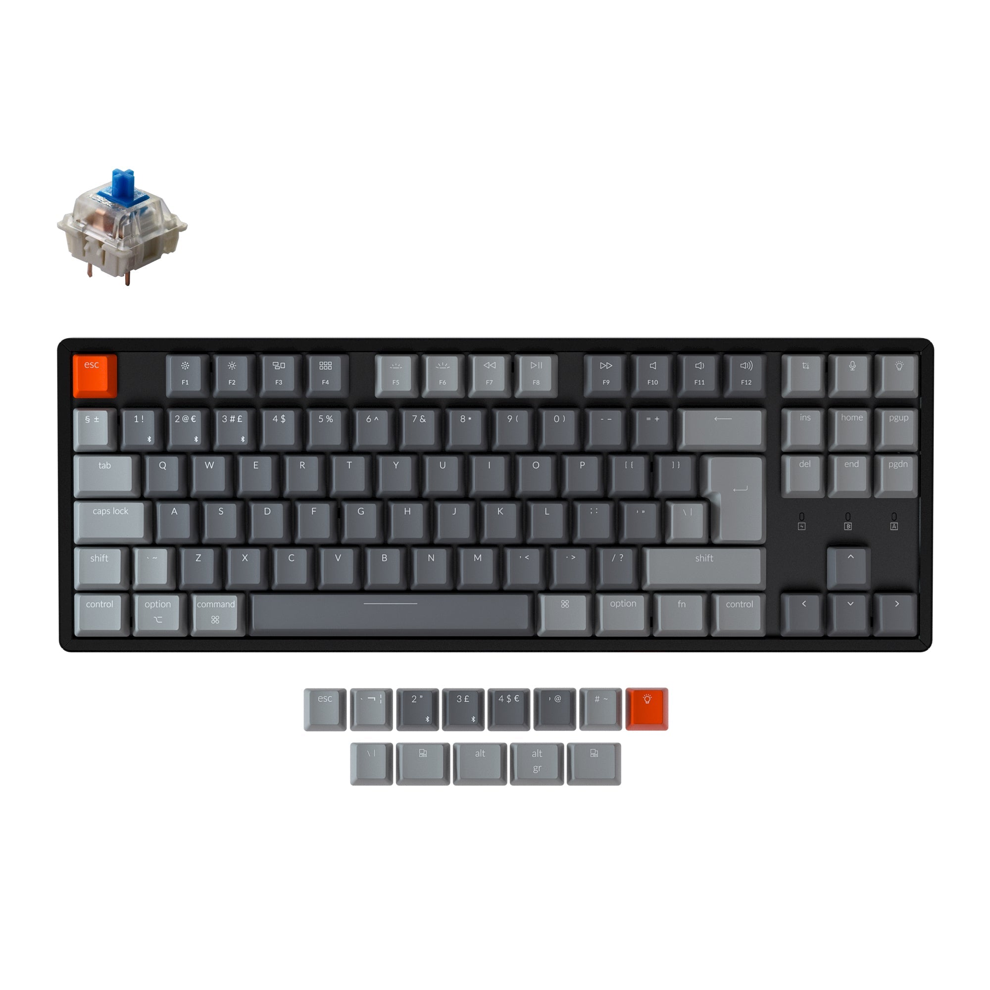 Keychron K8 Tenkeyless Wireless Mechanical Keyboard (UK ISO Layout