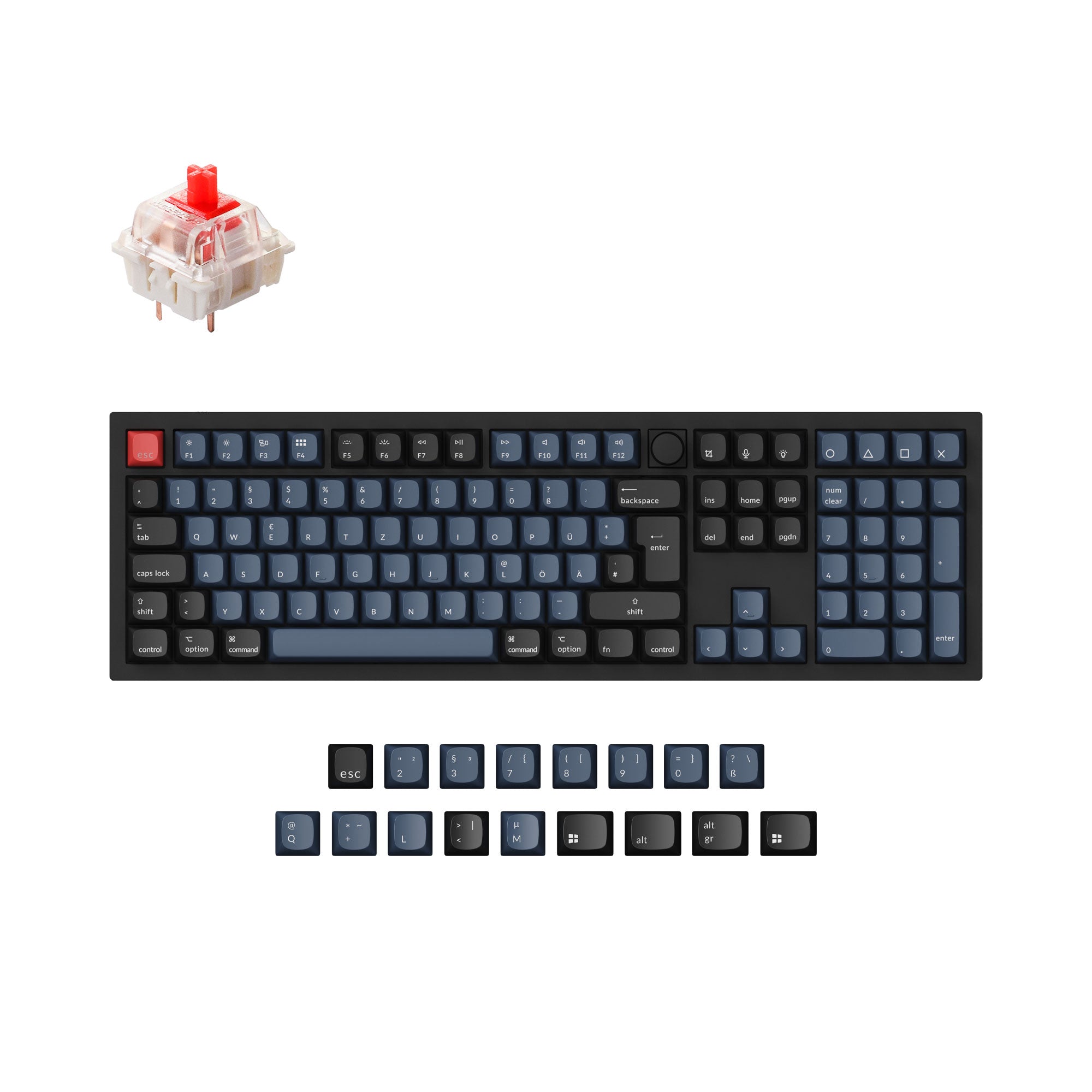 w*s様 Keychron Q6 US 青軸 Keychron Q6 QMK Custom Mechanical Keyboard ISO Layout Collection