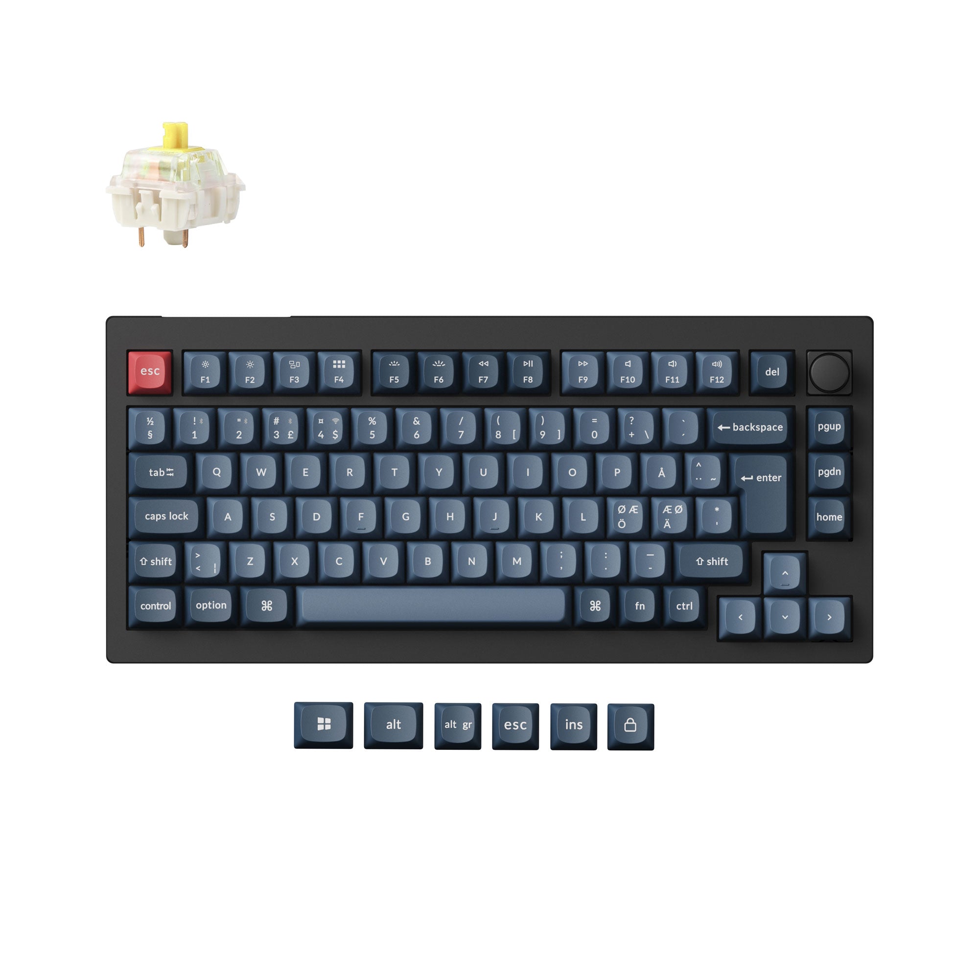 Keychron V1 Max QMK Wireless Custom Mechanical Keyboard ISO Layout