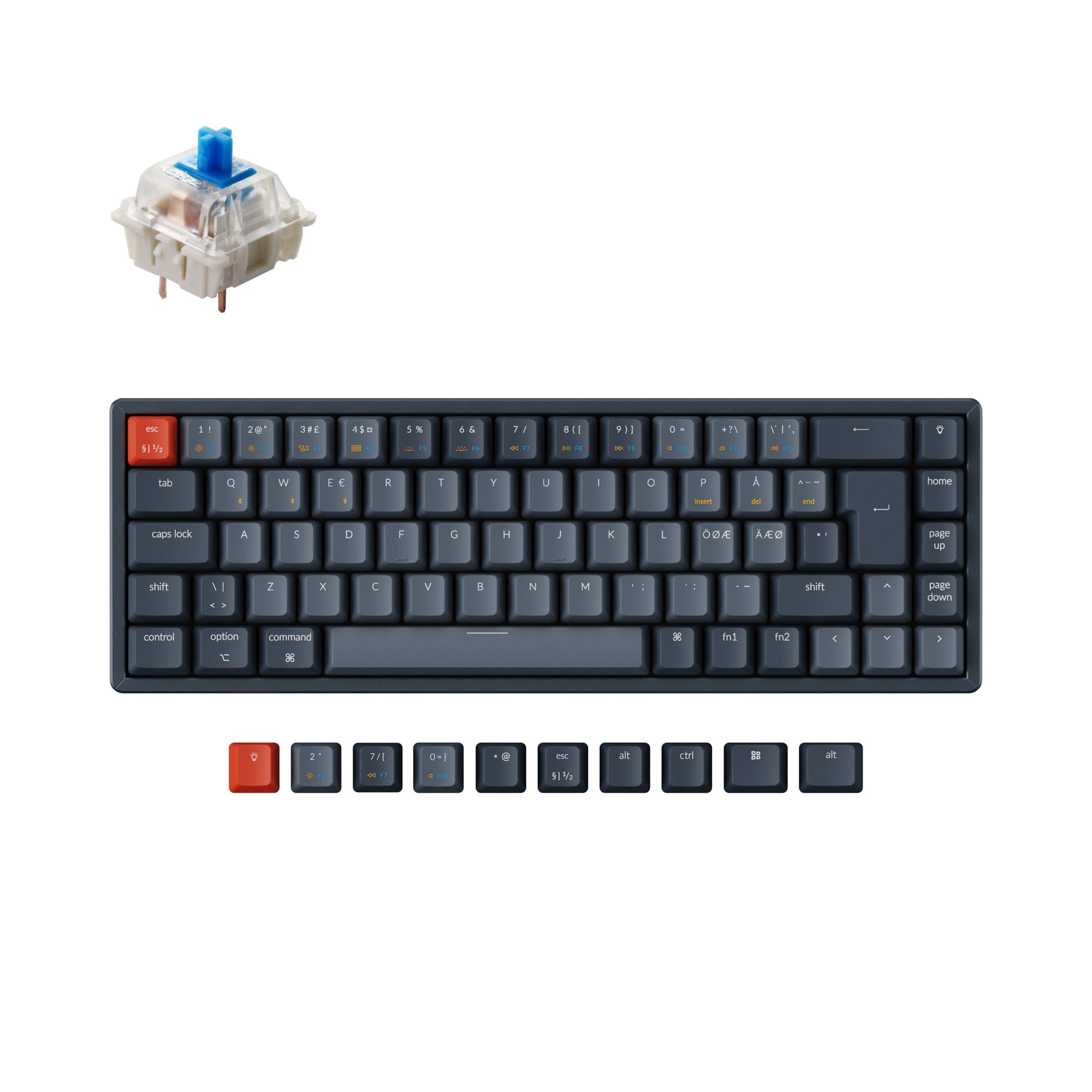 Keychron K6 Wireless Mechanical Keyboard (Nordic ISO Layout