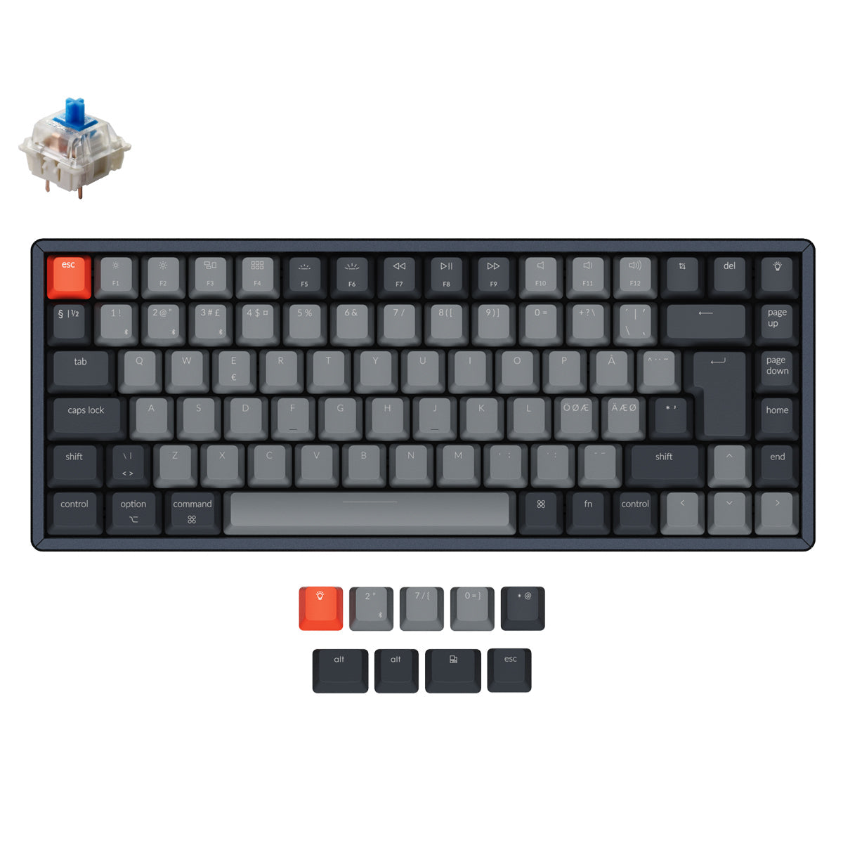 Keychron K2 Wireless Mechanical Keyboard (Nordic ISO Layout